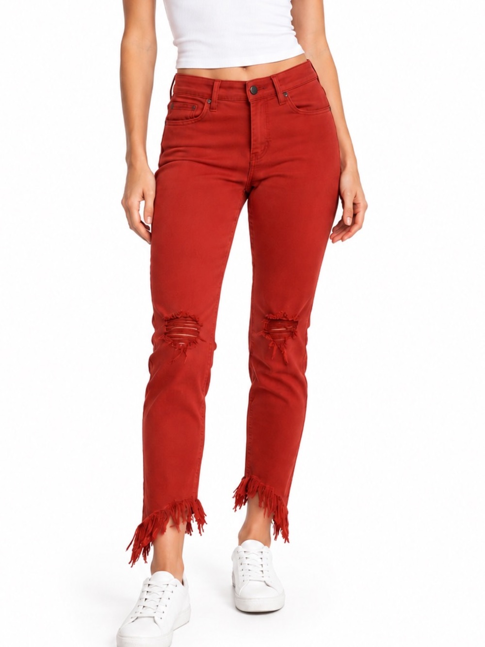 True Religion Halle mid rise super skinny cropped jeans size 28 frayed ankles